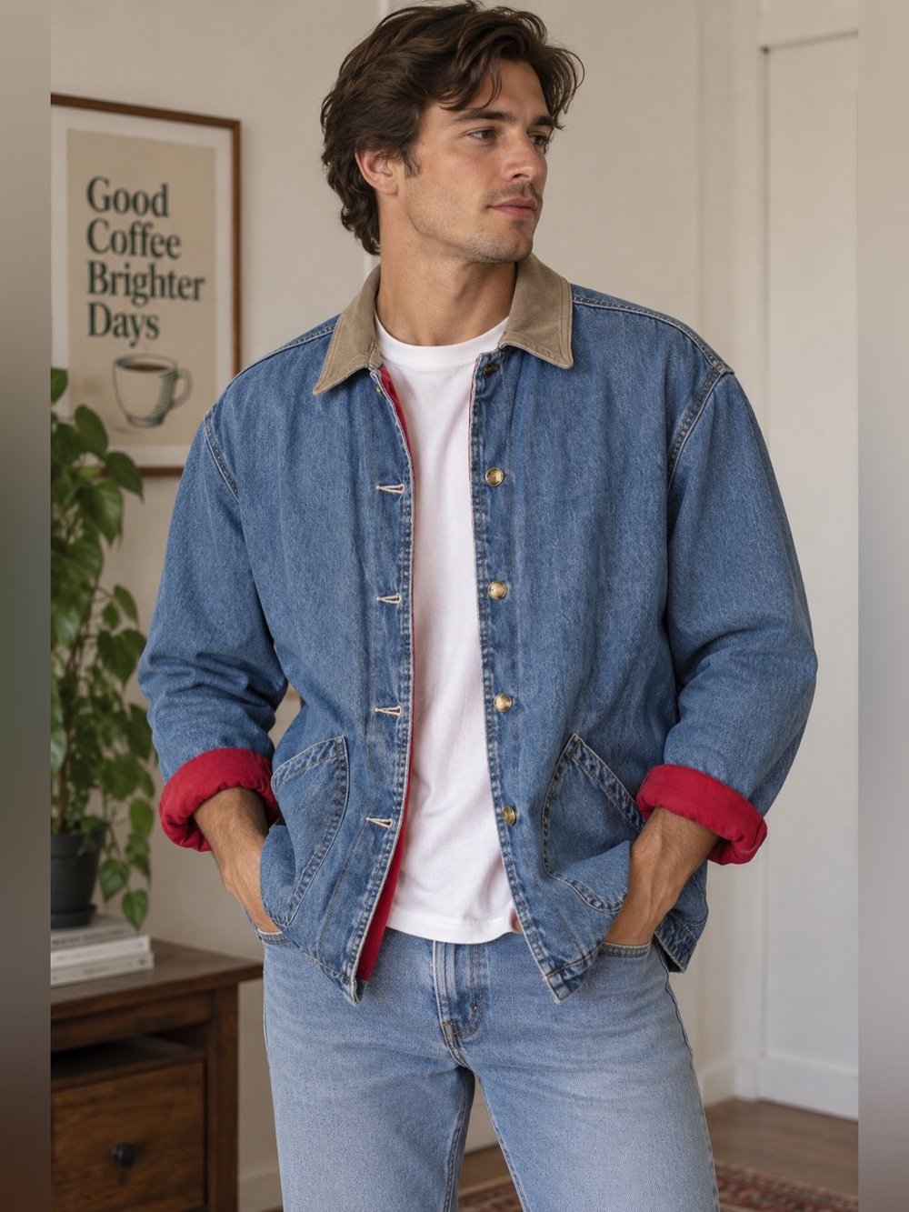 Men’s Vintage 90s Denim Jacket - Size M
